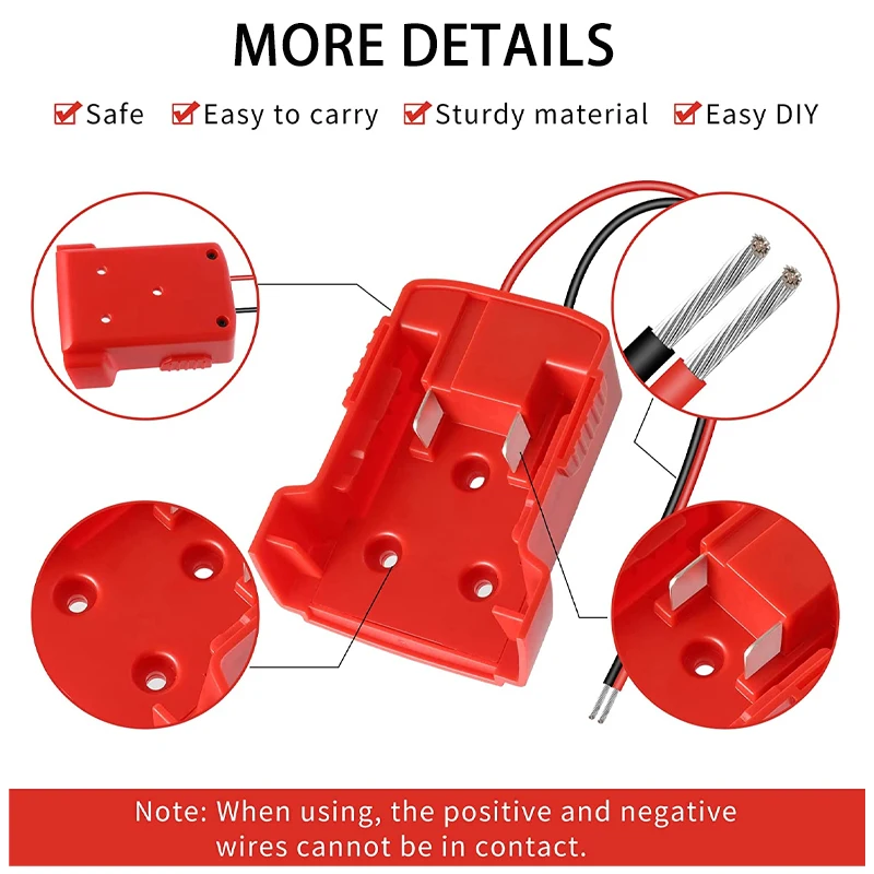 Xiatiaosann 2 pezzi Adattatore per ruote motrici da per Milwaukee M18 18V Convertitore batteria per ruote motrici per faro da lavoro fai-da-te RC Truck Car, connettore batteria utensile elettrico
