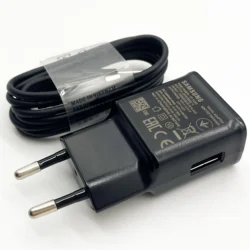 Fast Charging 15W Wall Adapter with USB C Cable - Black EU and Cable