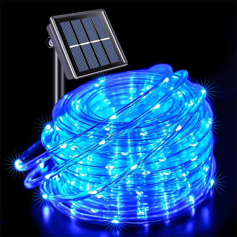 Wedding Party Solar LED Festoon Tube Rope String Light Garden Fence Ramadan Home Decoration Garland Solar Outdoor Fairy Lights