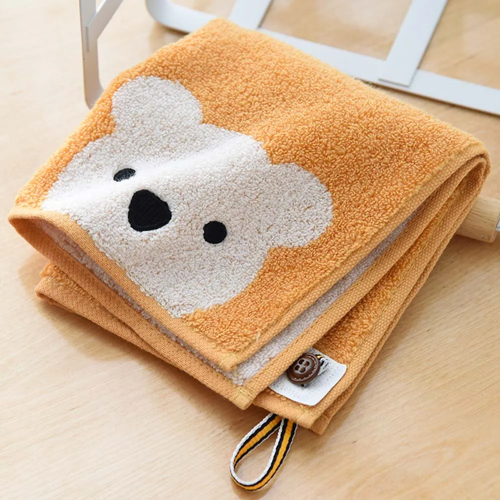 Hangable Comfortable Kids Cotton Newborn Cartoon Bear Wipe Towels Face Towel Handkerchief Saliva Towels