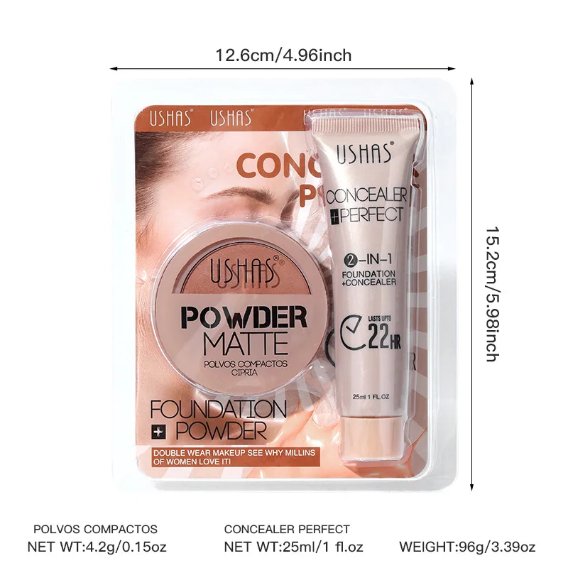 Matte BB Cream Liquid Foundation Setting Powder Waterproof Lasting Oil-Control Full Coverage Acne Spot Dark Circle Concealer 6