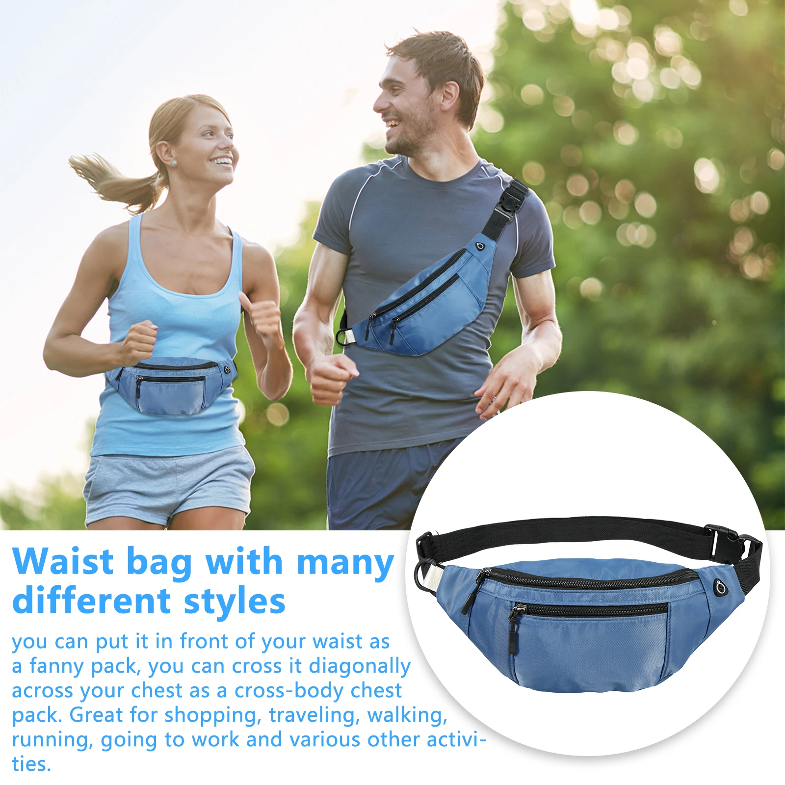 Marsupio Unisex Sportivo Da Running | Borsa A Vita In Oxford Con Cintura Regolabile | 7 Colori Per Corsa, Ciclismo, Viaggi