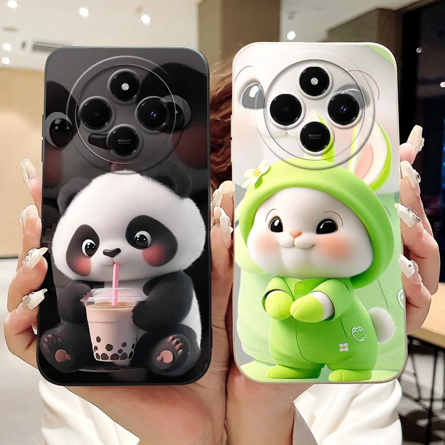 Cute Panda Rabbit Cartoon Soft Matte Silicone Back Cover Case