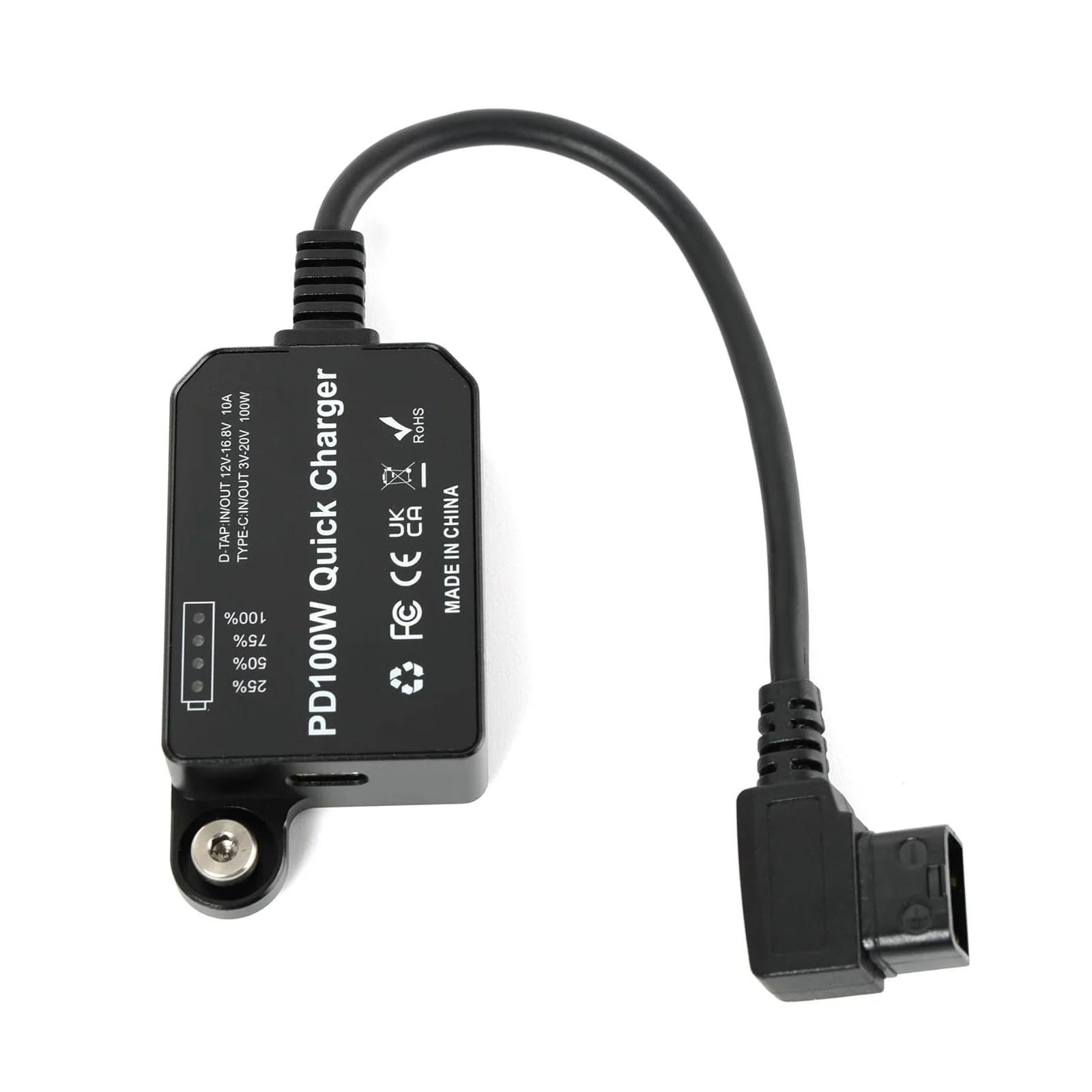 Dtap to Type-c PD 양방향 급속 충전기 케이블, V-마운트 골드-마운트 배터리용 USB-C PD 100W 고속 충전 전원 어댑터
