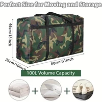 Extra Large 100L Camo Moving Bags - Heavy Duty, Waterproof Storage with Durable Handles & Double Zipper Closure 2