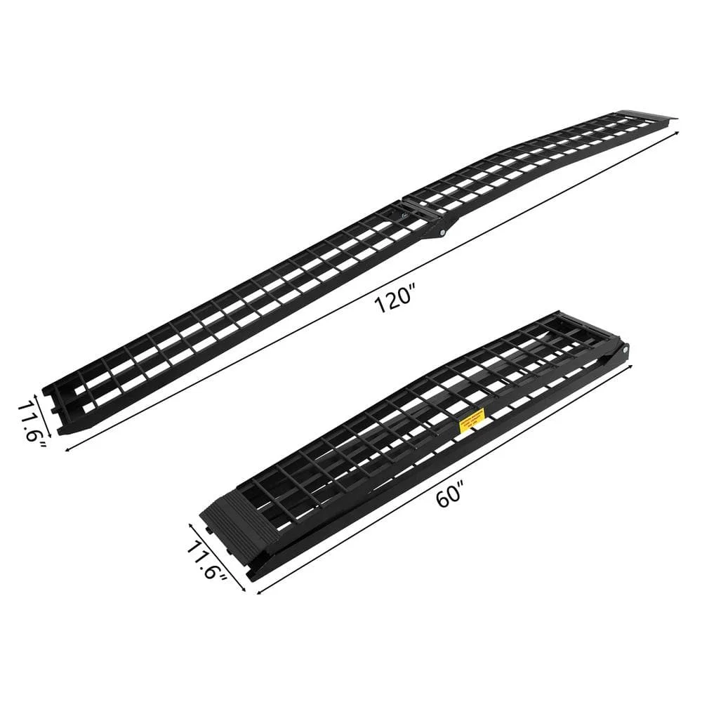 US 10 ft. 600 lbs. Capacity Aluminum Folding Loading Ramp for Motorcycle, ATV, Tractor, Truck, Trailer, Car (1-Pack)