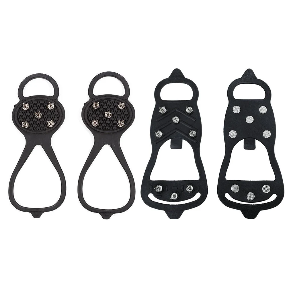 Winter Ice Cleats Snow Grippers Black TPR Manganese Steel