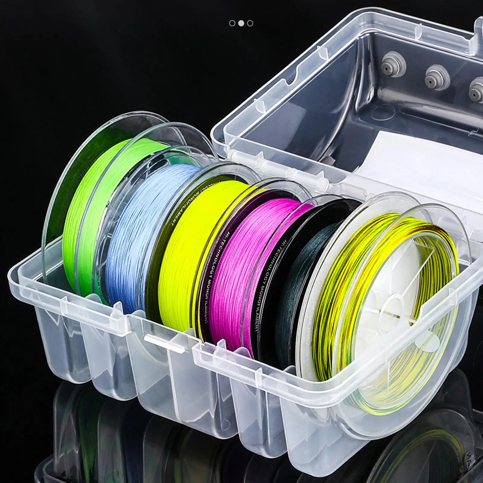 

Fishing Line Storage Case with Holes Sturdy Lines Winder 6 Slots Stable Visibility Line Spool Box for Camping Outdoor Hiking