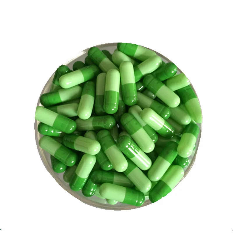 Size 1 10000pcs Green Colored Empty Hard Gelatin Capsules, Gelatin