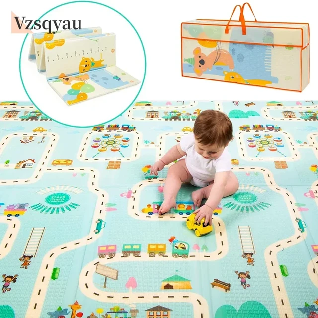 Alfombra de juegos EPE no tóxica para niños, tapete de desarrollo para  habitación de bebé, almohadilla para gatear, alfombra plegable, nueva -  AliExpress