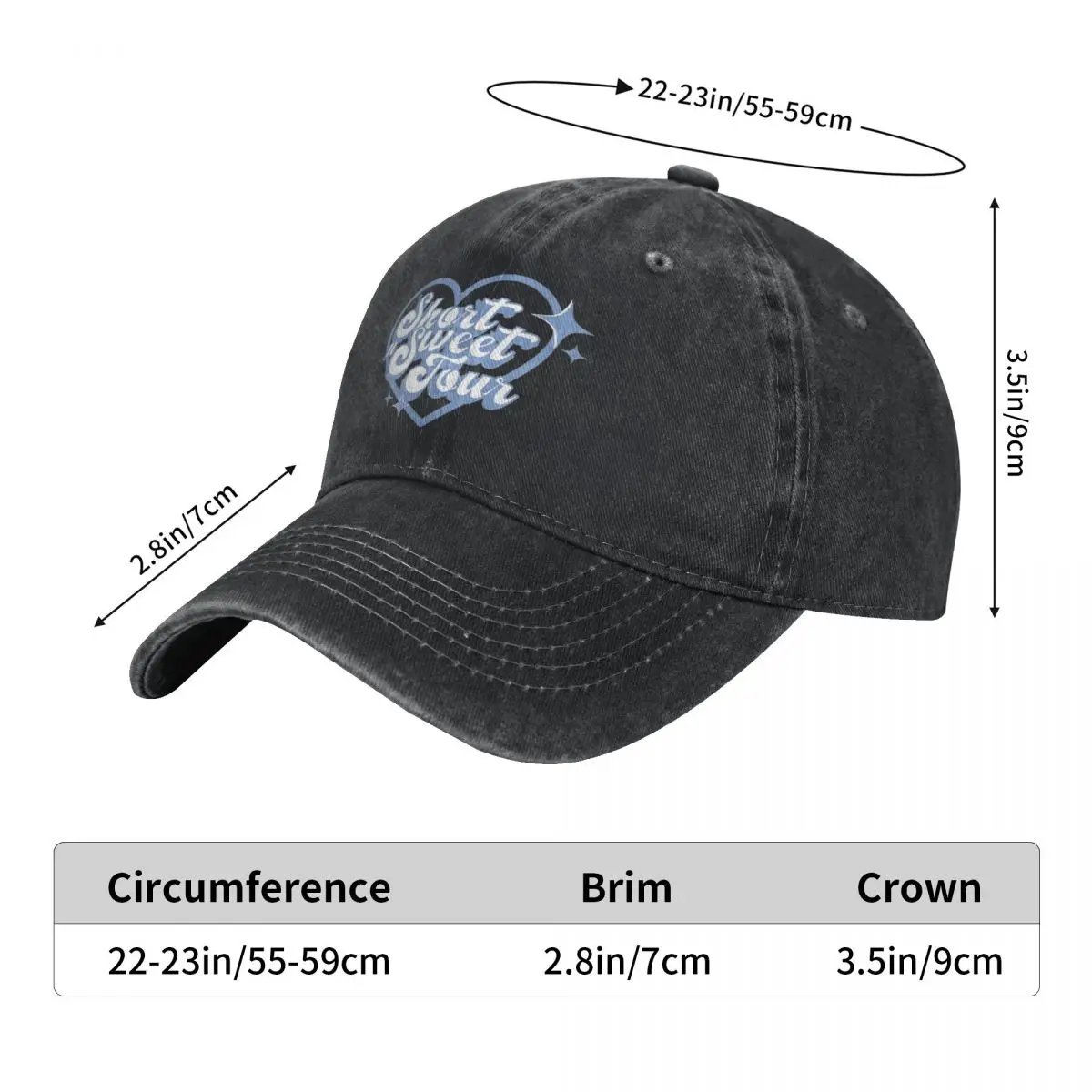 Sabrina Carpenter Denim Baseball Cap short n sweet tour Tennis Skate Hip Hop Hats Summer Retro Sun protection Baseball Caps 2