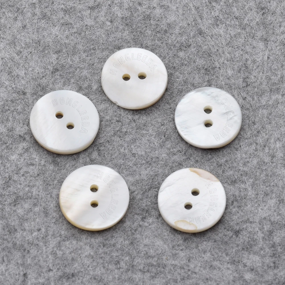 100pcs/lot real Natural shell buttons 10mm/15mm/20mm 2-hole flat mother of pearl buttons thick button free shipping SHELL006 6