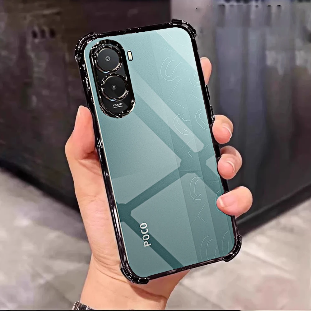 Sleek Transparent Black Phone Case with Soft TPU Protective Cover