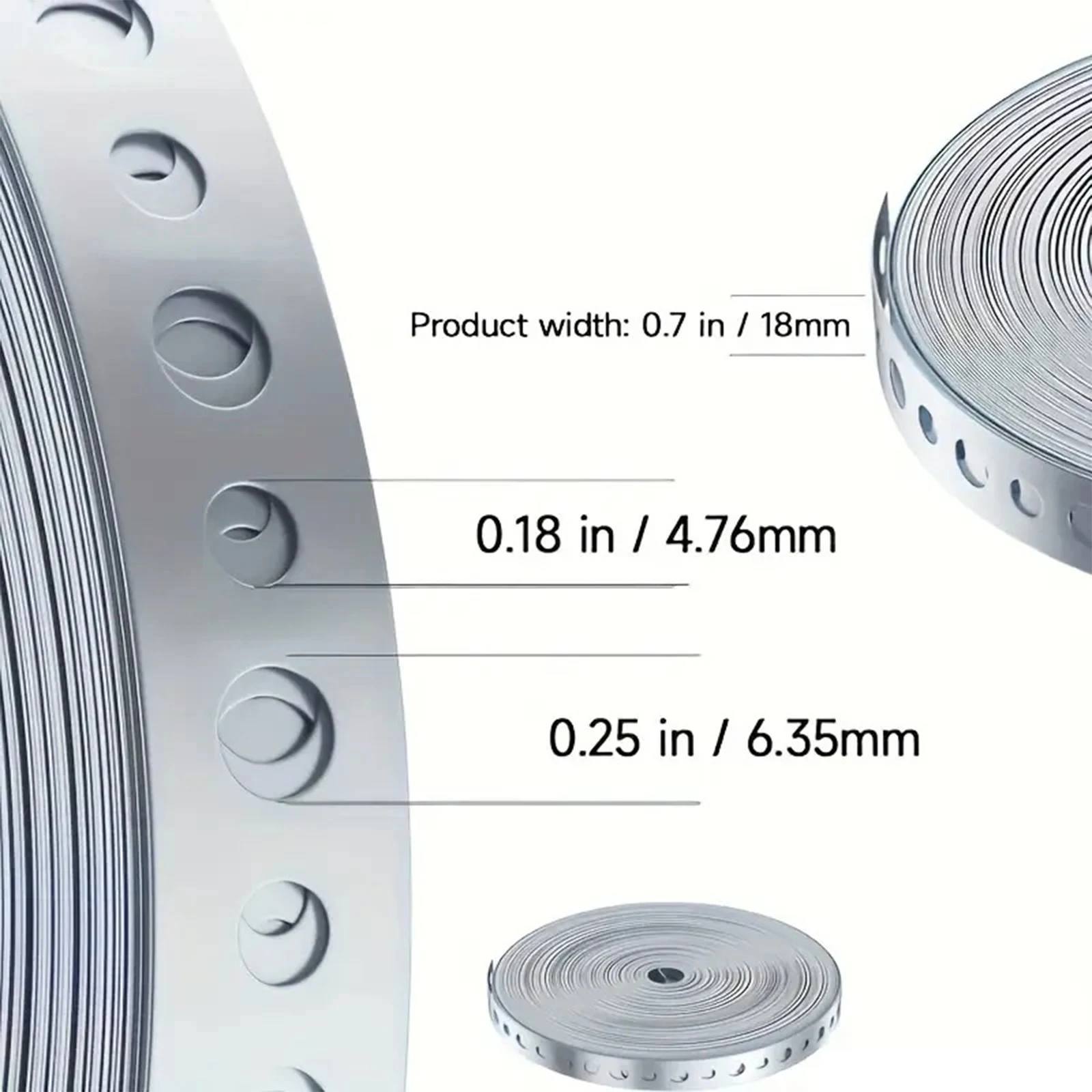 Galvanized Metal Strapping with Pre-Punched Holes for Pipe Support and Sheet Metal Processing, 15m Roll