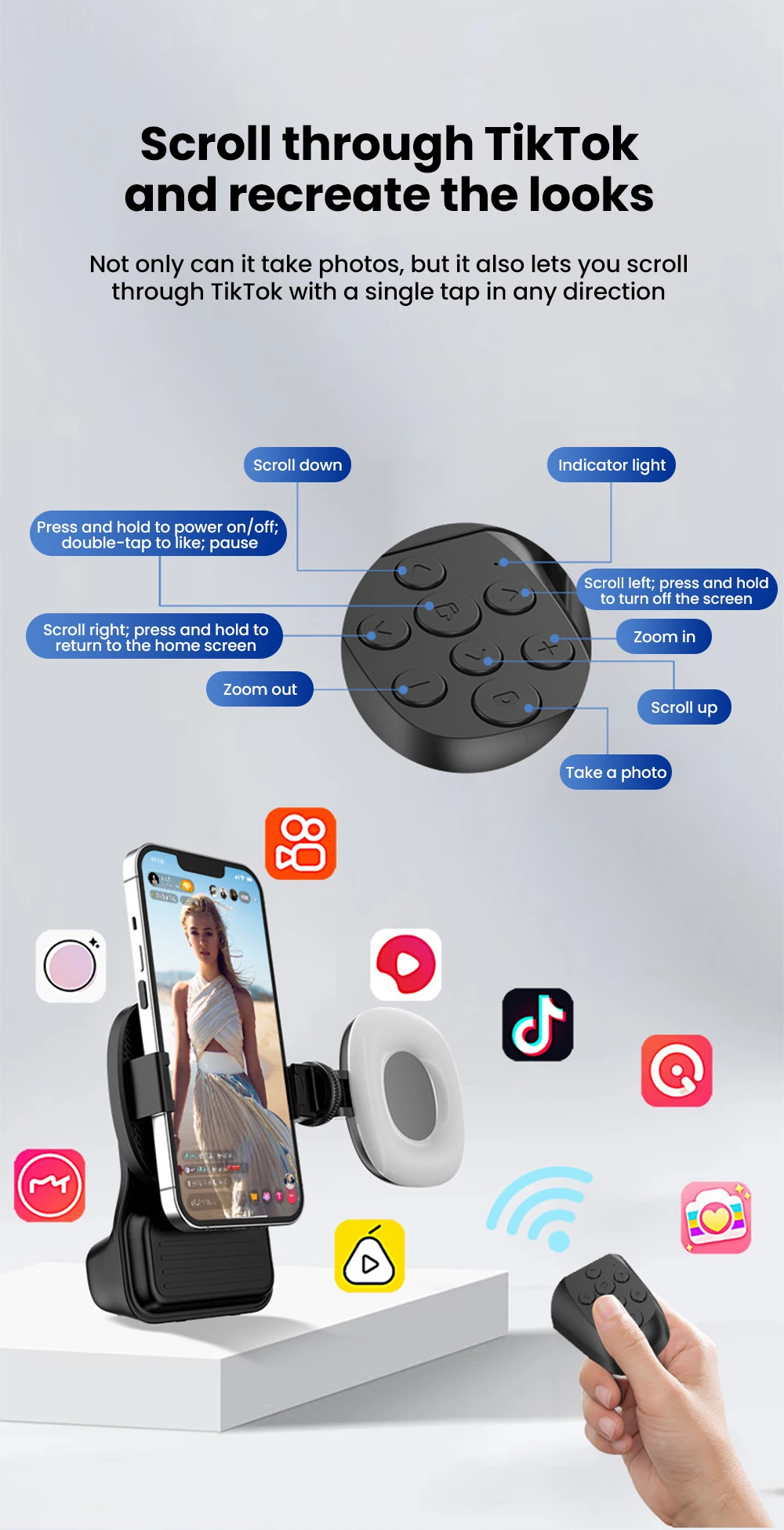 Intelligent Smartphone Camera Grip With Bluetooth Remote Shutter_voghion.com