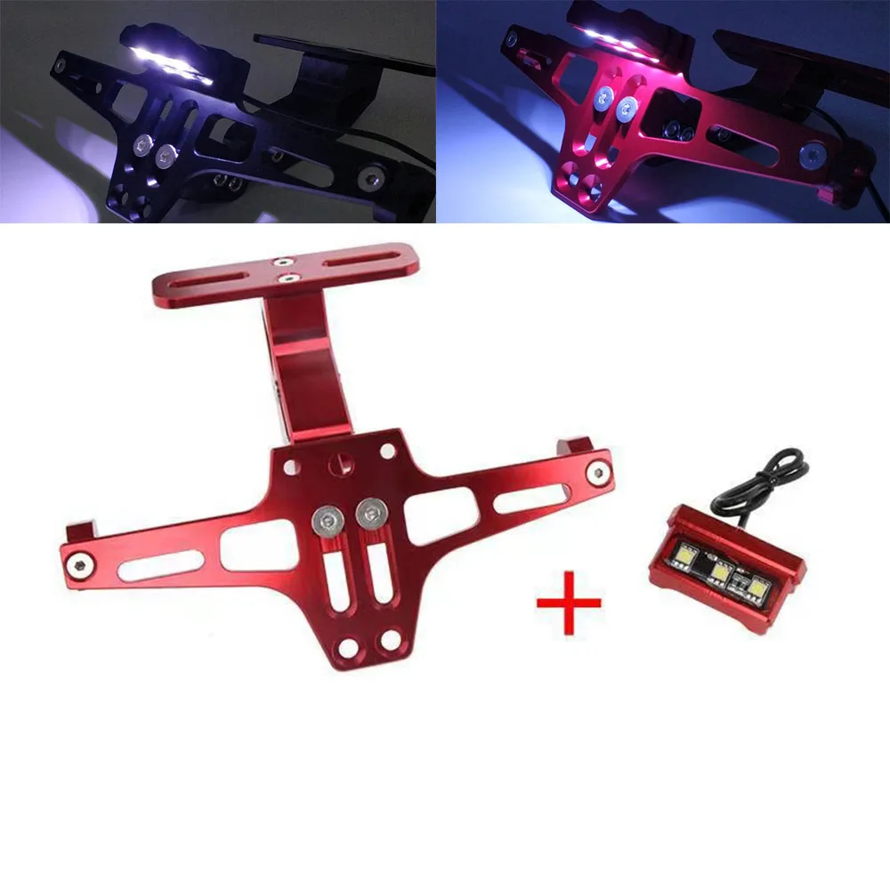 

For HONDA CBR 125R For RC125 200 390 690 990 Motorcycle Universal Adjustable Tail Tidy Rear License Plate Holder With Led Light