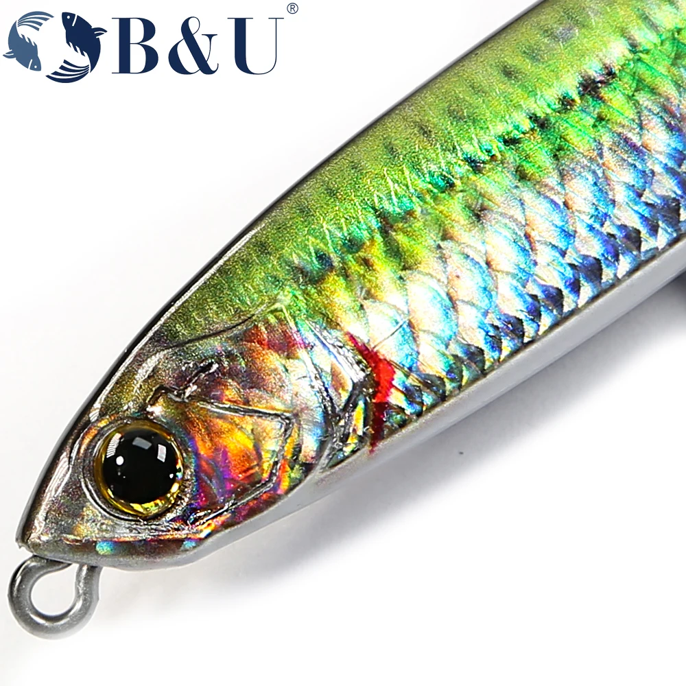 B & U Lápis de Impressão 3D Afundando Isca De Pesca 25g Bass Fishing Tackle Acessórios De Pesca Iscas De Água Salgada Peixe Isca Trolling Lure