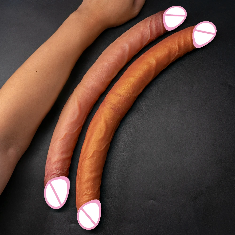 Double Head Dildo Double Ended Flexible Penis Sex Toys for Women Lesbian 40cm
