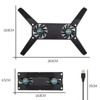 USB Powered Cooling Dock Laptop Cooling Pad Air-cooling Laptop Cooler Bracket 2 Fan for Notepad Universal 7 15" 1 Notebook Stand - Image 6