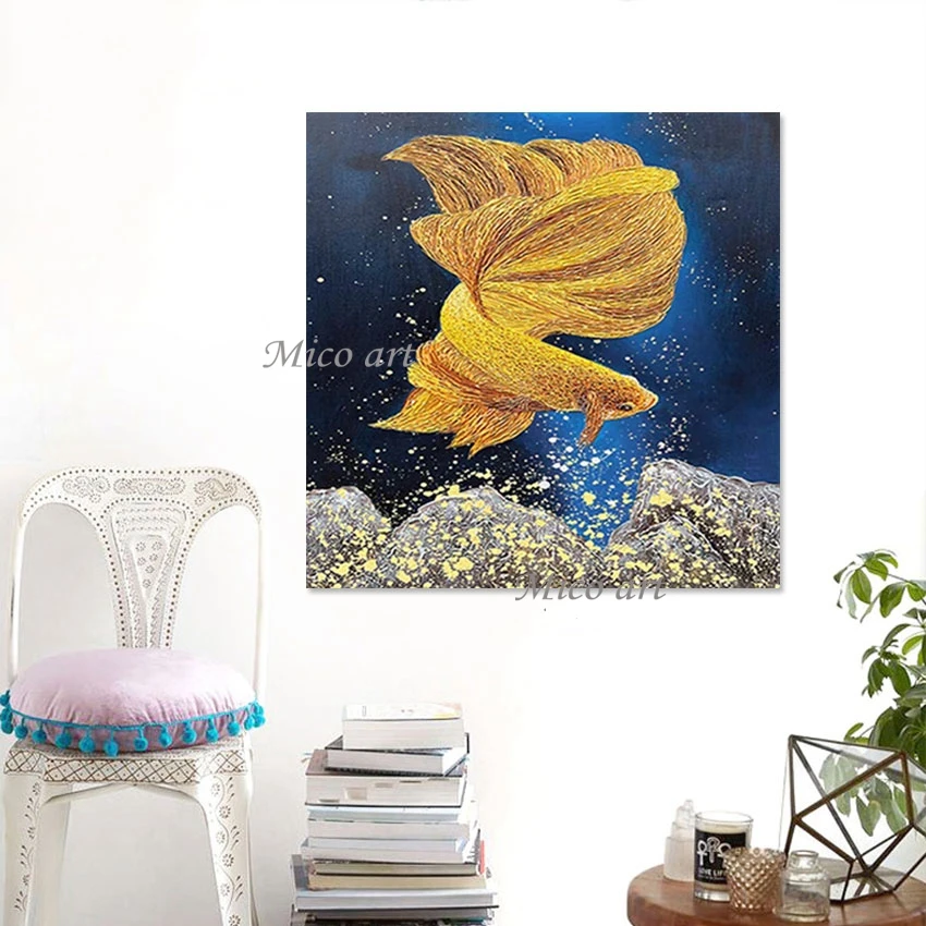 

Wholesale Picture Canvas Wall Art Gold Foil Abstract Artwork Designer Handmade Oil Paintings Frameless Home Decoration Luxury