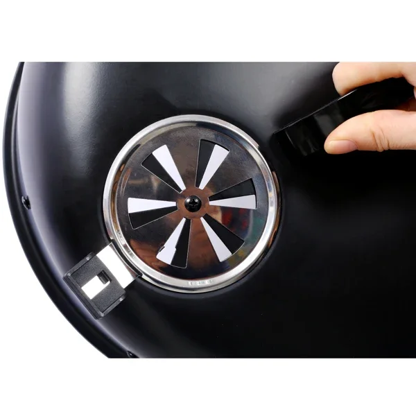 木炭烟熏烤架 木质烟熏烤架 户外烹饪 16 英寸垂直烟熏器 便携式烧烤架 适合露营，黑色-39