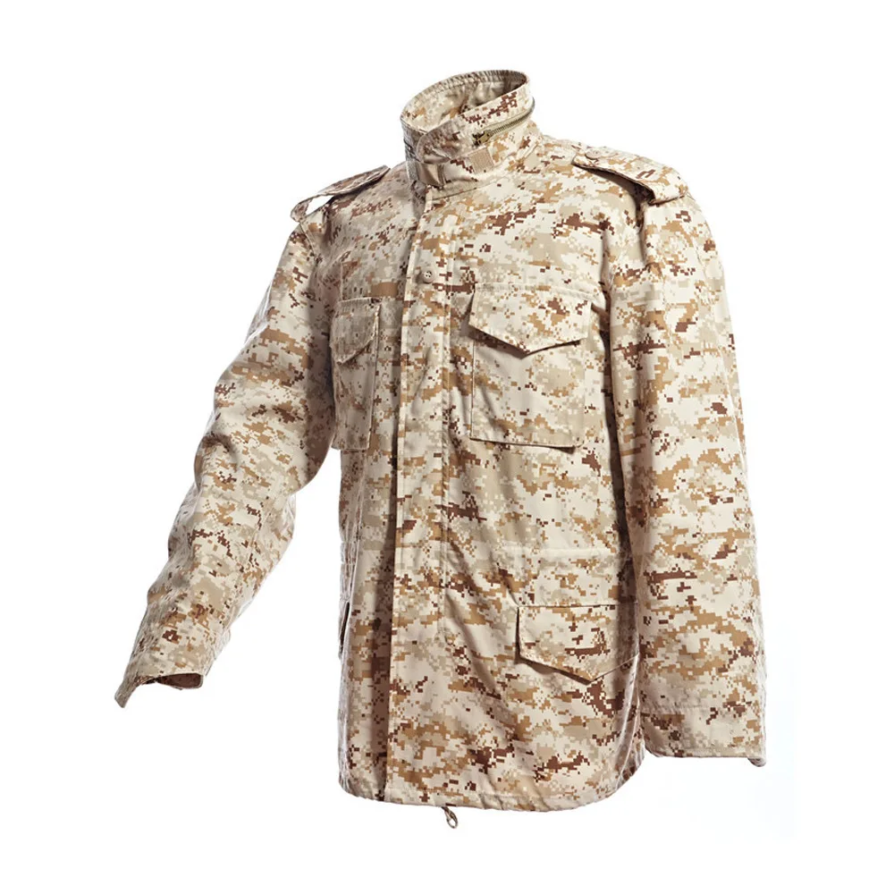 M65 polyester cotton outdoor tactical, windproof camouflage jacket medium and long wear-resistant warm jacket