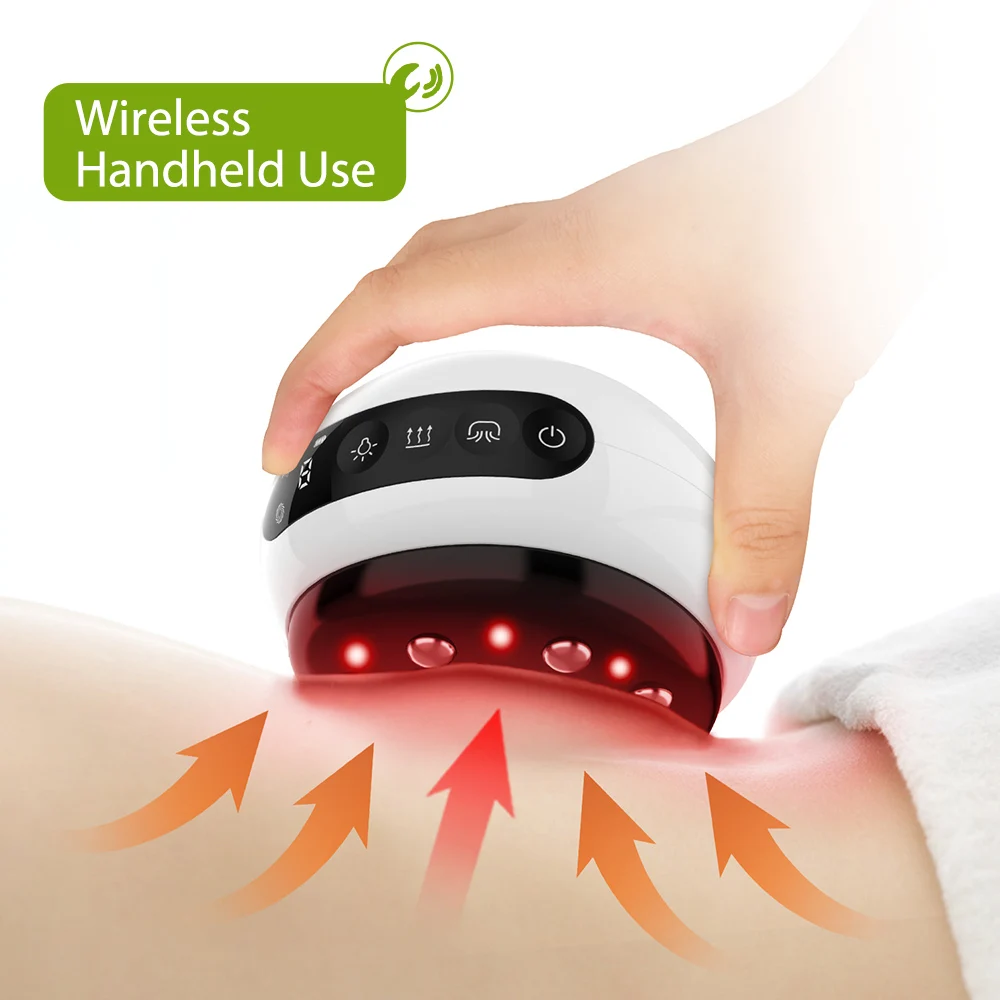 Electric Cupping Massage LCD Display Guasha Scraping EMS Body Massager Vacuum Cans Suction Cup IR Heating Fat Burner Slimming