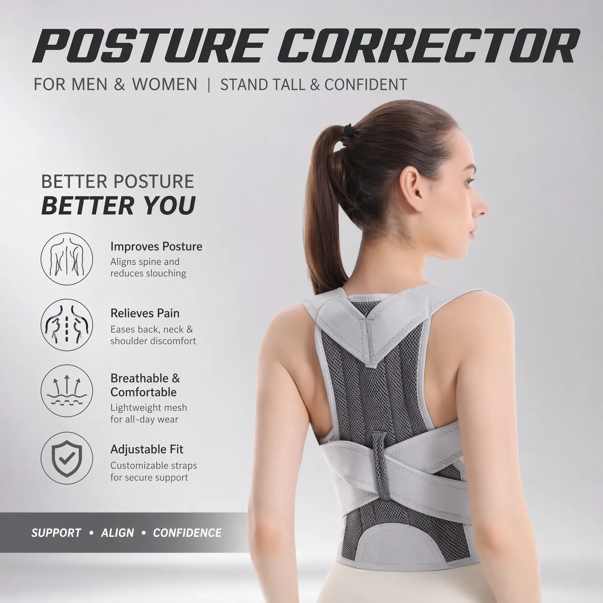 Innovative Posture Corrector and Lumbar Support Belt