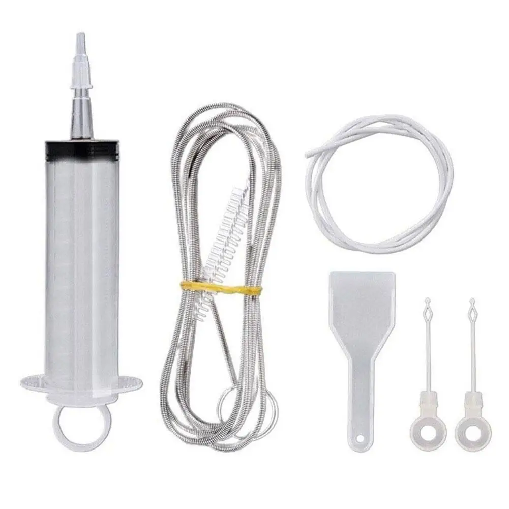 Refrigerator Drain Hole Cleaning Kit Clog Remover Fridge Wash Dredge Syringe Suction Hose Brush Cleaner Tool Hole Stick Fri R6J6 4
