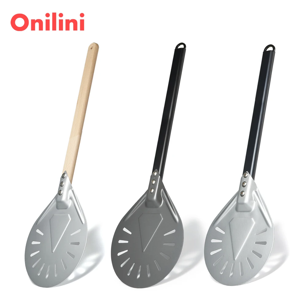 7/8/9 inch Pizza Peel Aluminum Alloy Perforated Pizza Wood Handle Shovel Paddle Oven Accessories pizza peel,pizza bakeware