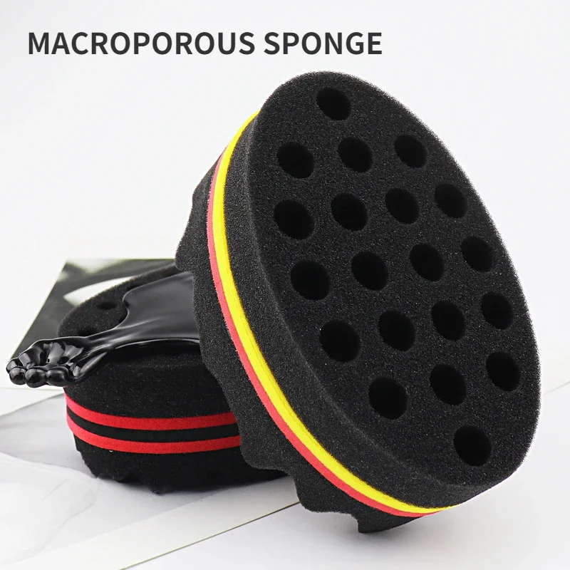 New Oval Double-Side Magic twist hair brush sponge,Sponge Brush for Natural,afro coil wave dread sponge brushes 3