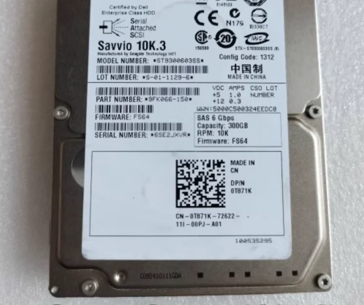 For 0T871K ST9300603SS 9FK066 150 300G 10k 2 5 SAS hard drive