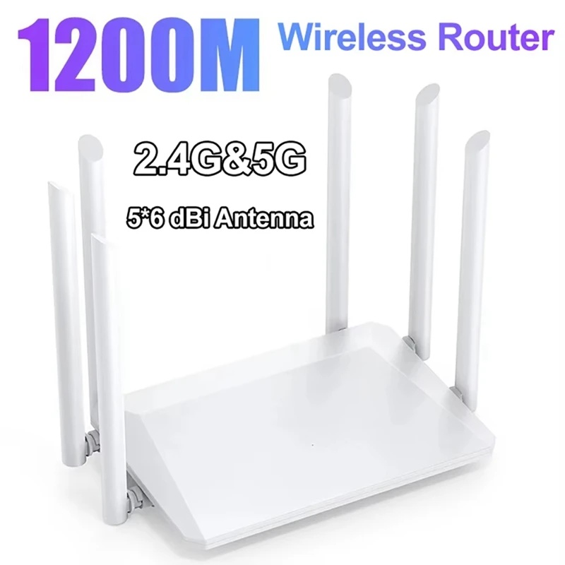 1200M 무선 라우터 외부 안테나 모뎀 라우터 광범위한 커버리지 WiFi 리피터 5GHz 홈 오피스 신호 라우터 EU-PLUG-A32R