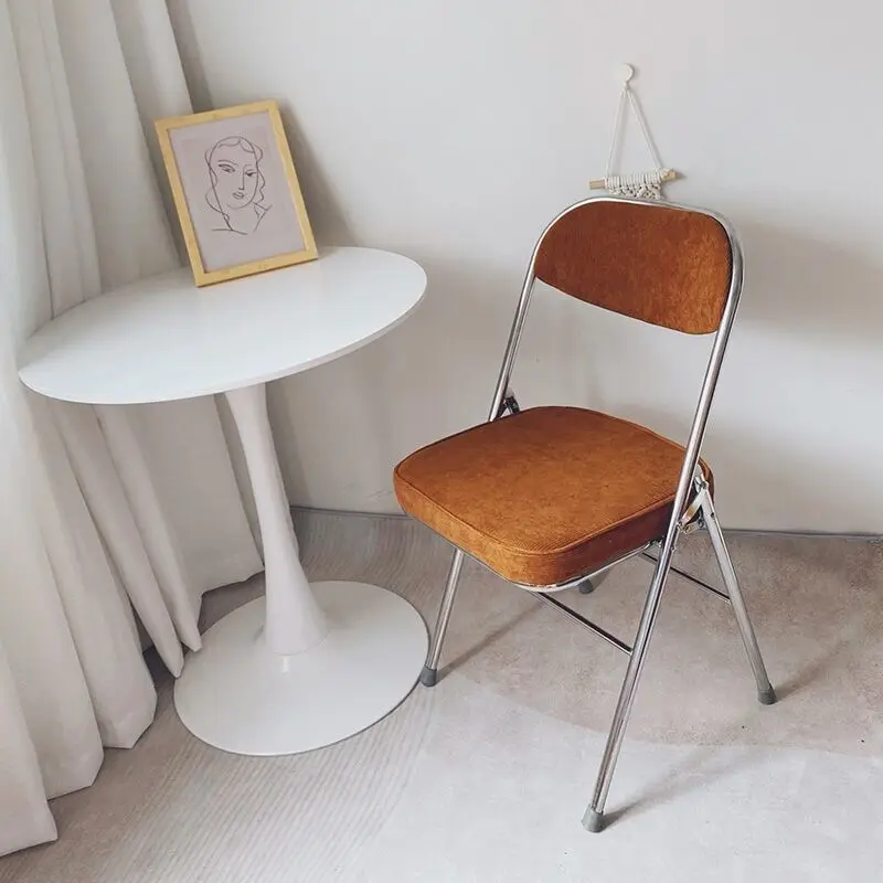 

Вельветовые стулья в стиле ретро, кухонная мебель, спинка стула, креативный дизайн, складной стул для столовой