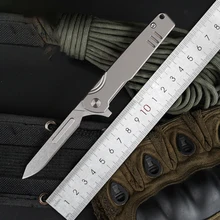 

Outdoor Portable Mini Titanium Alloy Folding Knife Detachable Replacement Blade Knives Self-defense Pocket EDC Tool