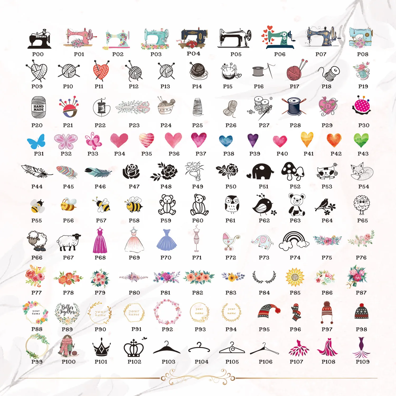 개인 맞춤형 다리미 부착 라벨 38x15mm 96개 - 신발, 장갑 및 공예품용 좁은 봉제 태그, 100% 면 소재 세탁 가능