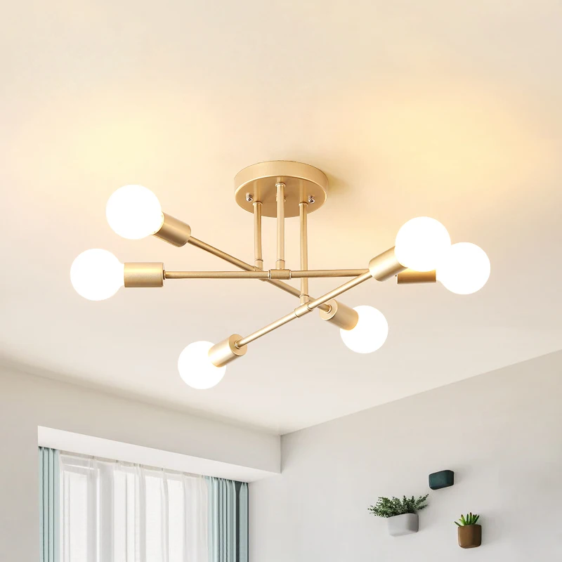 Ceiling Lamp Vintage Multiple E27 Lamp Base Black/White/Gold for Living Room / Dining Room / Bedroom LED Chandelier Lighting