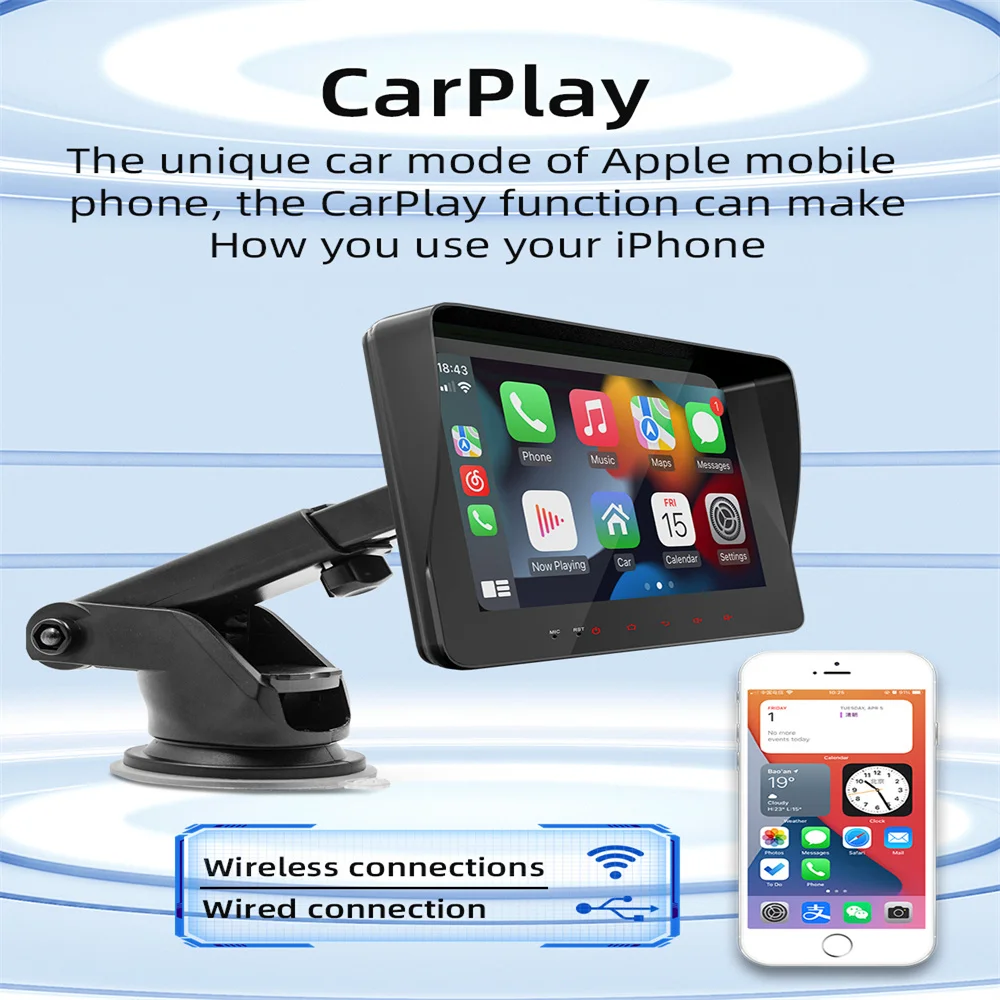 Buy quality Wireless Carplay 7 Inch Portable Car MP5 Player Bluetooth