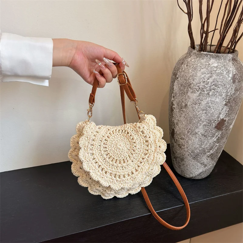 Fashion Woven Shoulder Bags Summer Women Cotton thread Weave Crossbody Beach Travel Handbag Female Bag Messenger Bags Bolsa sac