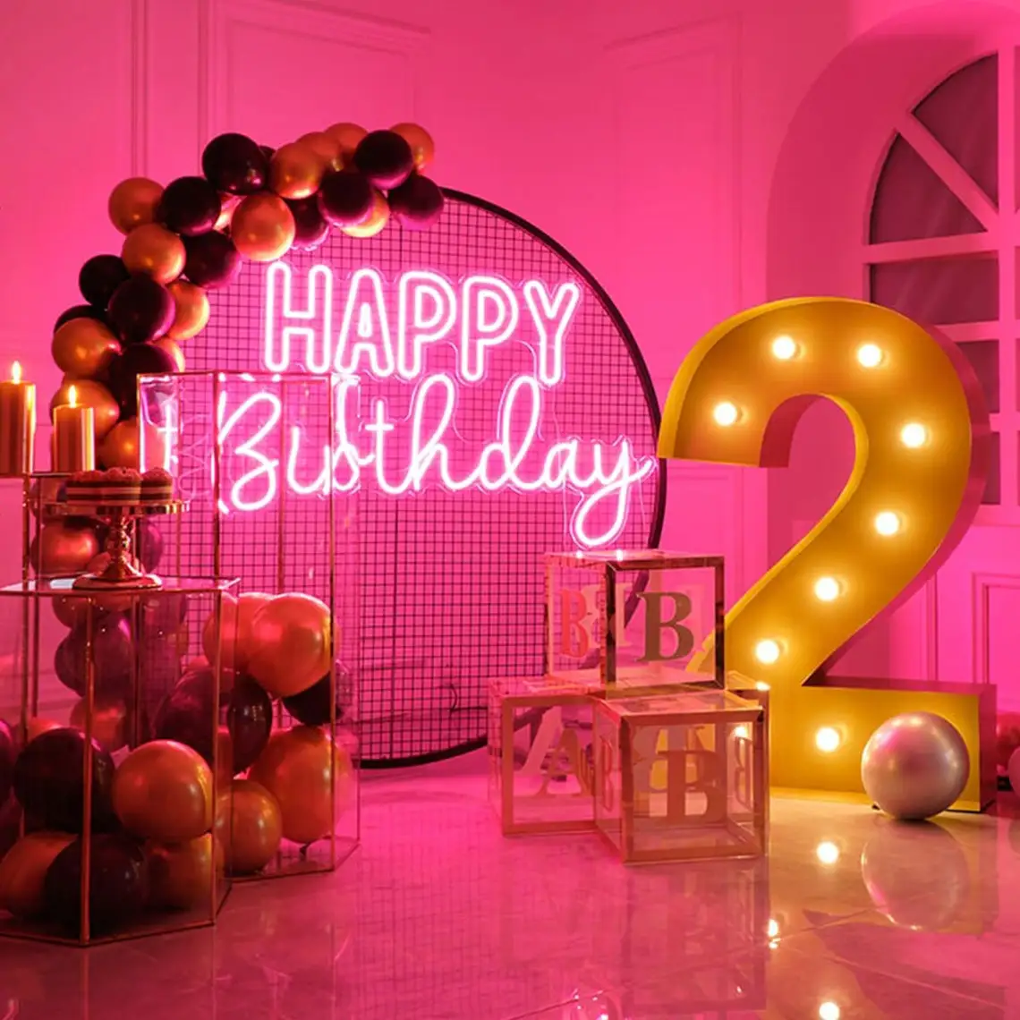 Happy Birthday Neon sign Custom LED Decorative Lights Room Wall Decor Signs Birthday  Party Signs Party Backgrounds for Her Perso - AliExpress
