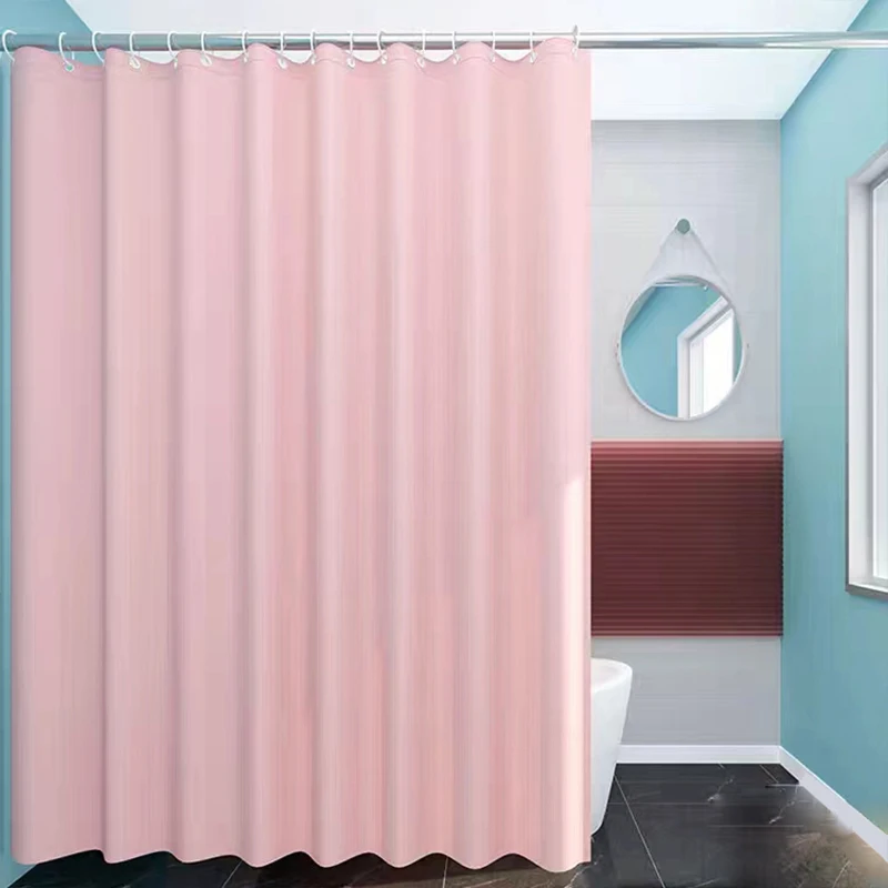 Hotel grade fabric shower curtain 180 x 180 cm pink waterproof shower curtain rust resistant buttonholes with 12 hooks shower curtains