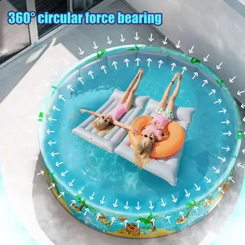 Folding Swimming Pool Non-inflatable Ground Swimming Pool Portable Waterproof Bath Basin Swim Tool for Backyard Outdoor Adults 1