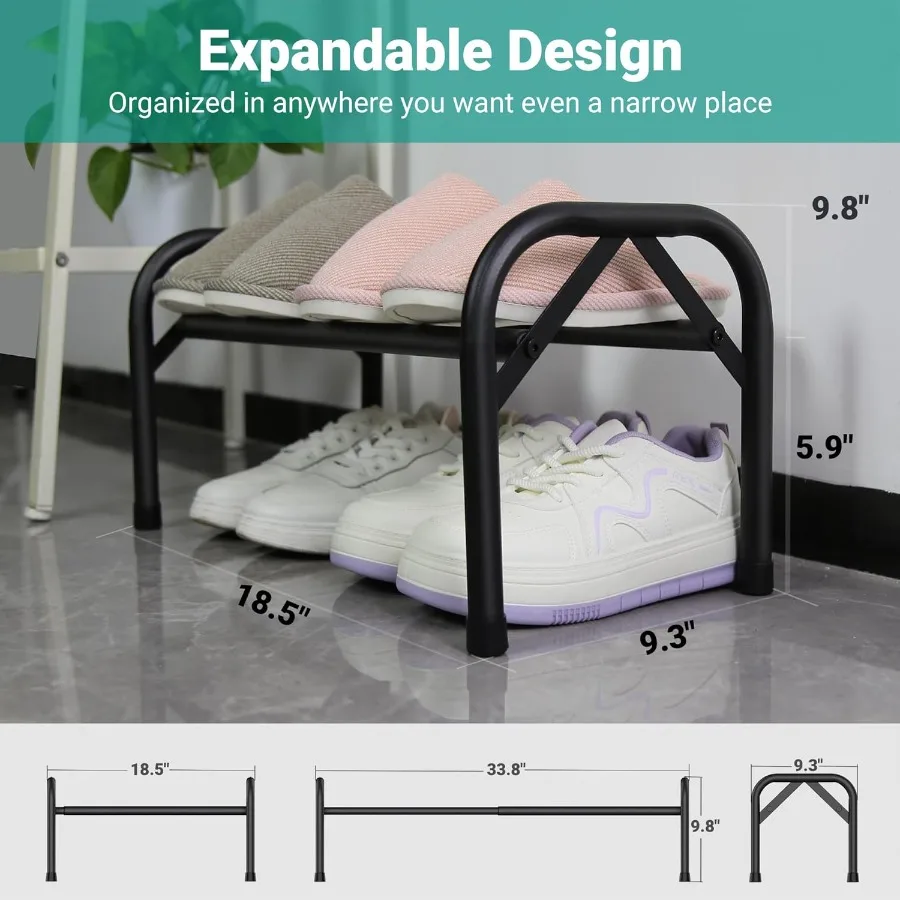 Sturdy Shoe Rack for Closet Metal Shoe Shelf for Entryway Free Standing Shoe Holders Space Saving Shoe Rack