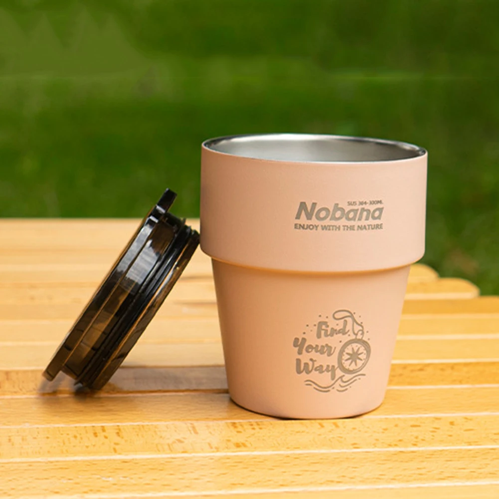 Portable Stainless Steel Insulated Travel Mug with Lid - 300ML, Ideal for Hot and Cold Beverages