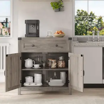 Farmhouse Coffee Bar Cabinet 5