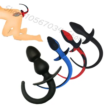 Puppy Play Dog Hood Mask Collars Armband Ass Exposed Pants Tail Bdsm Bondage Chest Straps For Slave Pup Role Play Fantasy SM Set 6