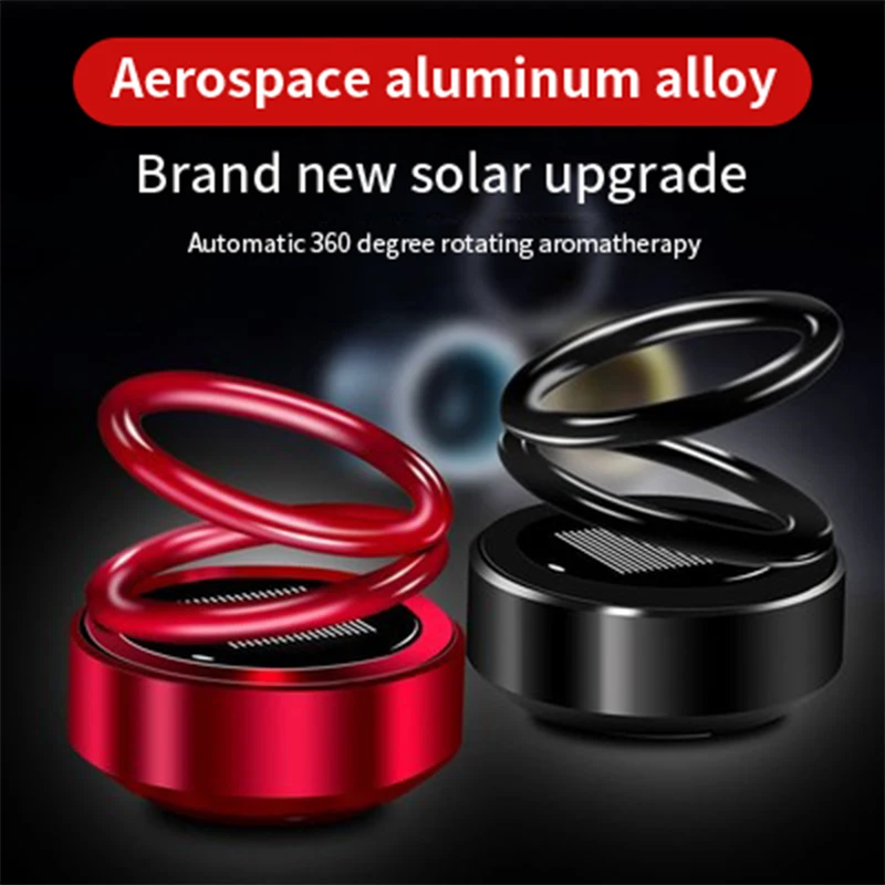 

Auto Fragrance Instrument Seat Car Air Freshener Car Aromatherapy Solar Auto Rotation Double Ring Scent Decor Accessories