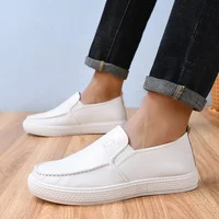 Men's Nurse Shoes White Flat Anti-slip Casual Comfortable Lightweight Breathable Non-tired Foot Hospital Healthcare Work Shoes