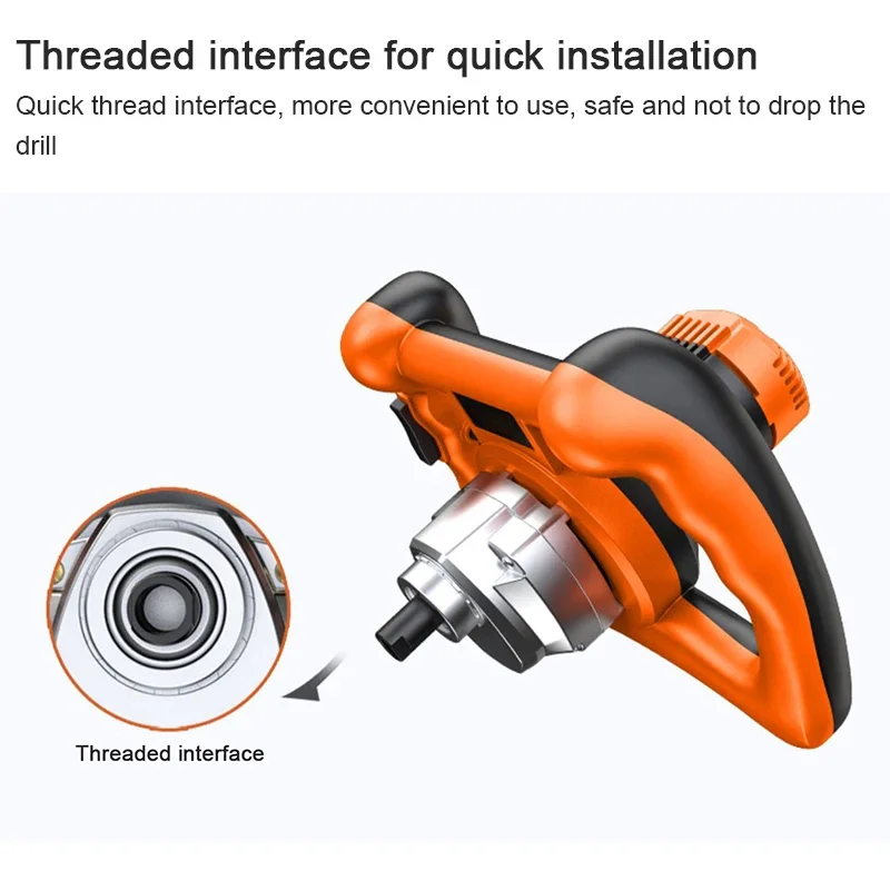 220V Electric Cement Mixer Paint Cement Plaster Mortar Mixing Machine Coating Mixer High Power with 6 Gear Adjustable Speed 2
