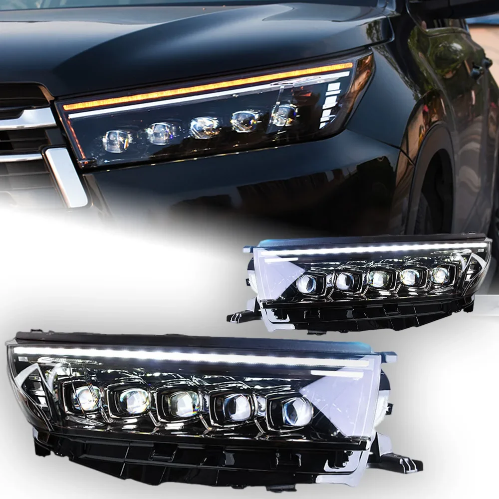 Car Lights for Highlander Headlight Projector Lens 2018-2020 Dynamic Signal Head Lamp LED Headlights Drl Auto Accessories 81150 0e660 bbmart auto parts 1 pcs headlight car supplies lights for toyota highlander 2020